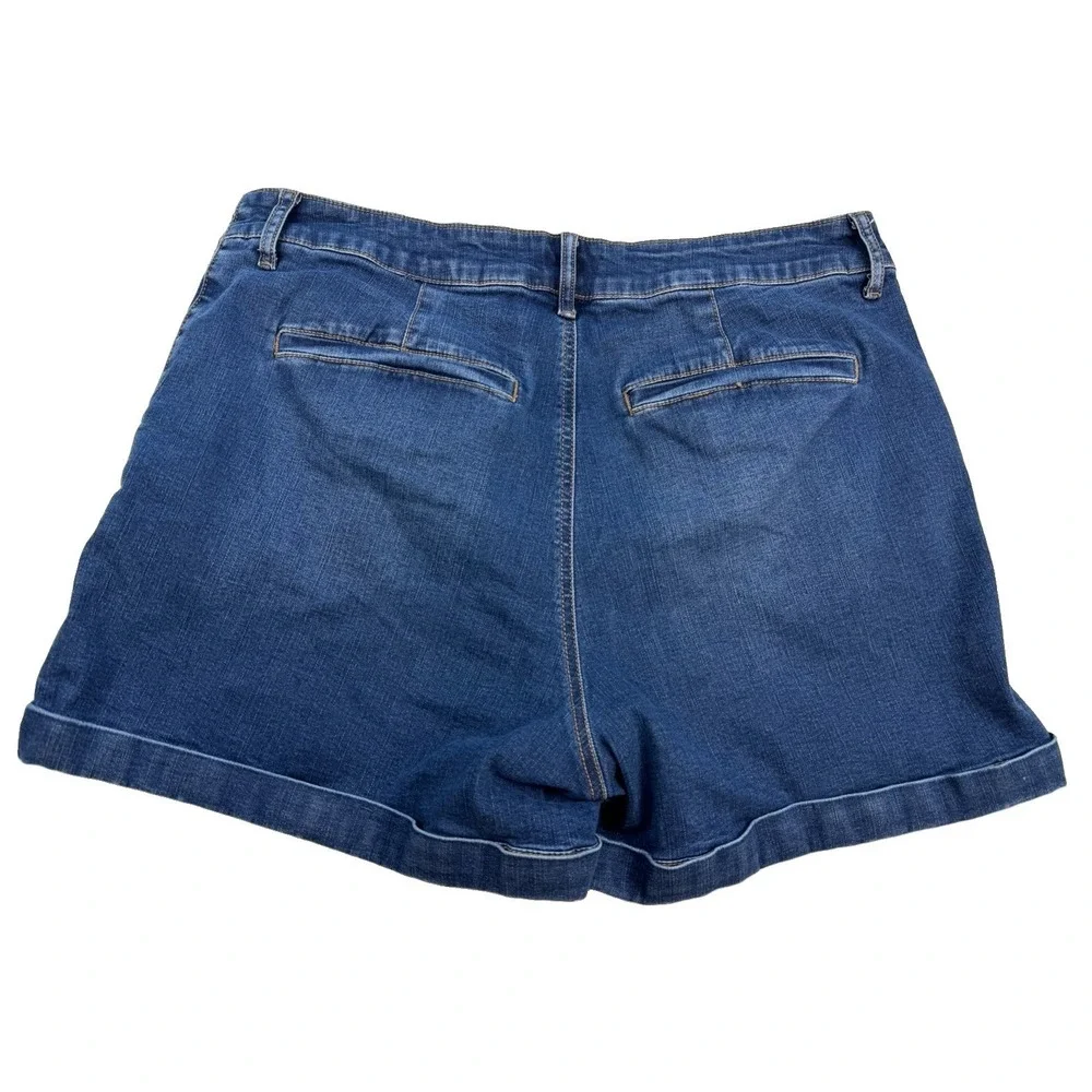 Wonderly High Rise Denim Shorts Womens Size 14 Blue Stretch Jean 4